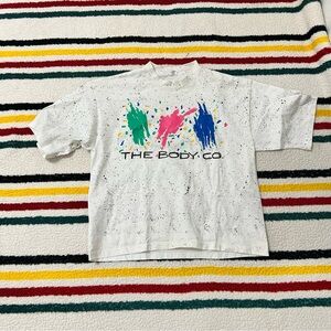 Vintage 90s single stitch T shirt by the body co paint splatter design